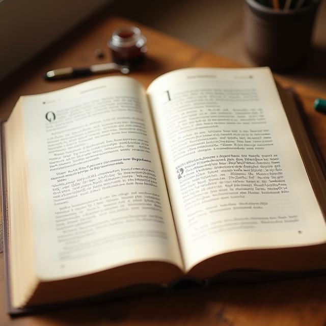 Open book with notes